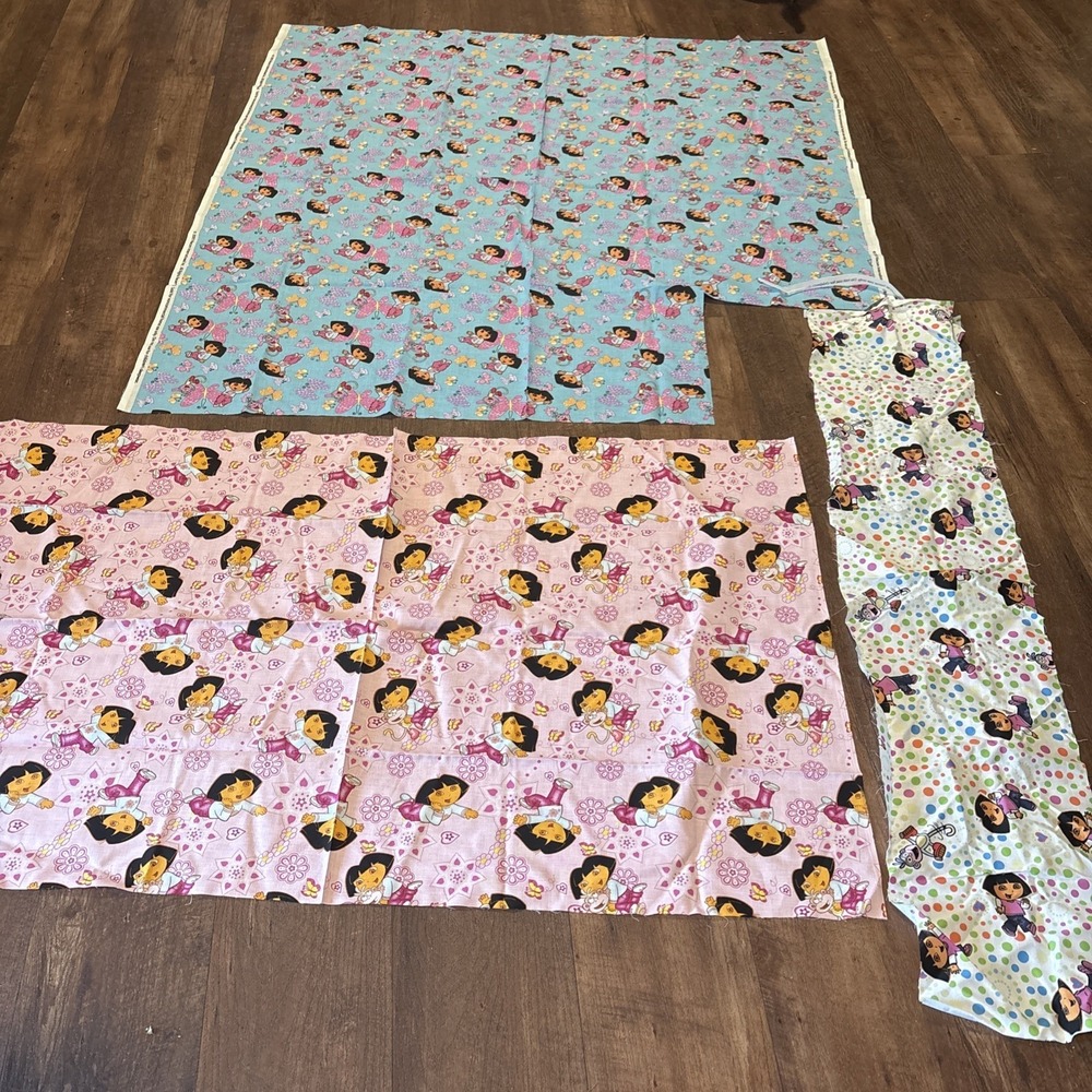 Dora the Explorer Boots Fabric Lot Cotton Blend Sewing Crafting Piece